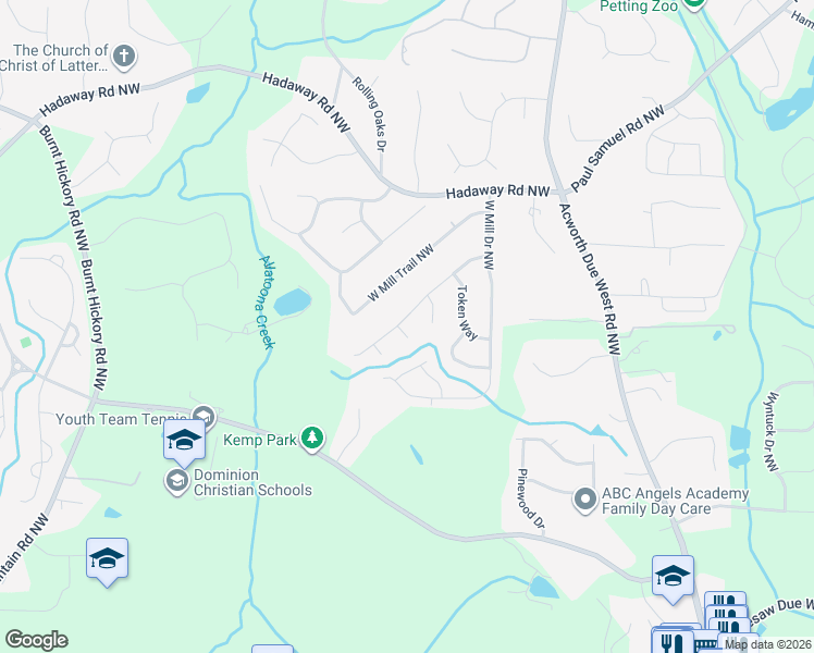map of restaurants, bars, coffee shops, grocery stores, and more near 1014 Peace Drive in Kennesaw