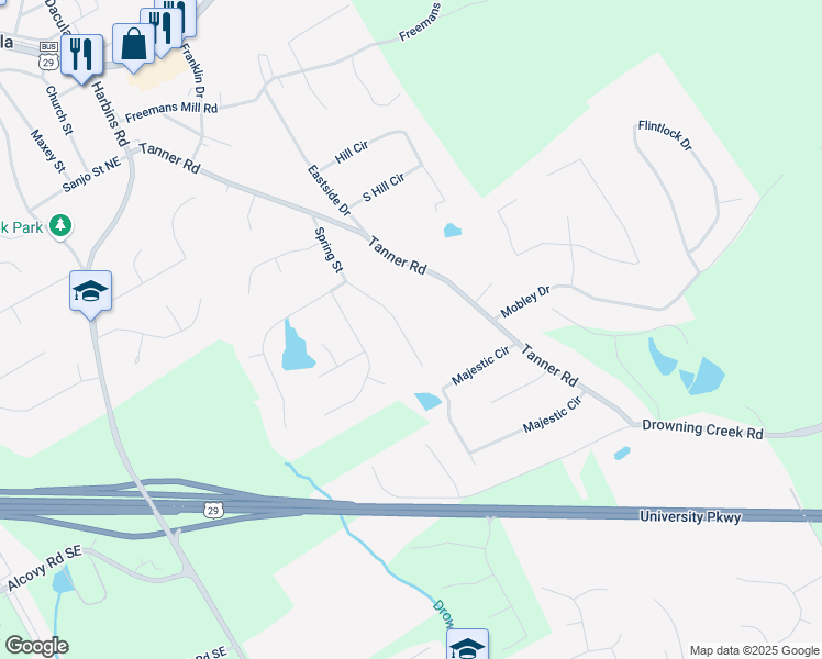map of restaurants, bars, coffee shops, grocery stores, and more near 700 Hill Meadow Drive in Dacula