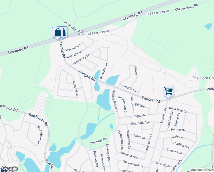 map of restaurants, bars, coffee shops, grocery stores, and more near 3609 Padgett Road in Columbia