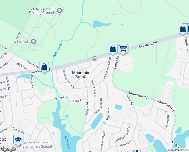 map of restaurants, bars, coffee shops, grocery stores, and more near 2625 Bendemeer Drive in Columbia