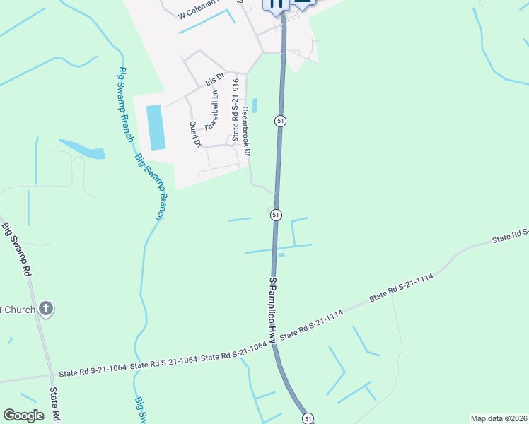 map of restaurants, bars, coffee shops, grocery stores, and more near 1121 S Pamplico Hwy in Pamplico