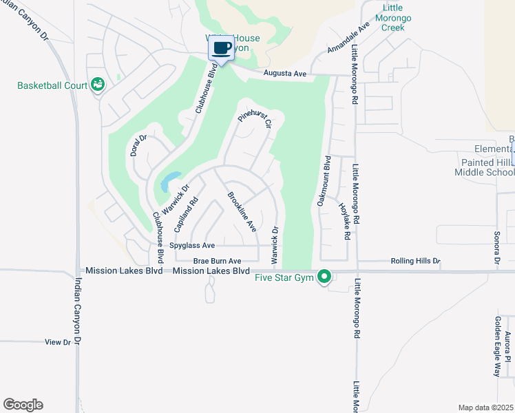 map of restaurants, bars, coffee shops, grocery stores, and more near 9551 Lido Court in Desert Hot Springs