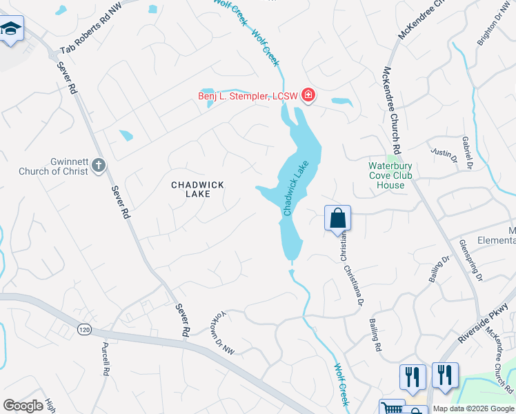 map of restaurants, bars, coffee shops, grocery stores, and more near 1175 Home Place Drive in Lawrenceville