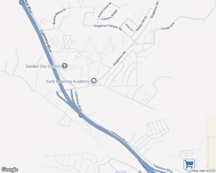 map of restaurants, bars, coffee shops, grocery stores, and more near 9699 Crestknoll Drive in Calimesa