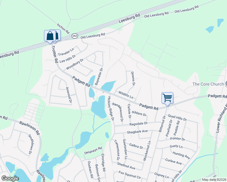 map of restaurants, bars, coffee shops, grocery stores, and more near 103 Honey Tree Road in Columbia