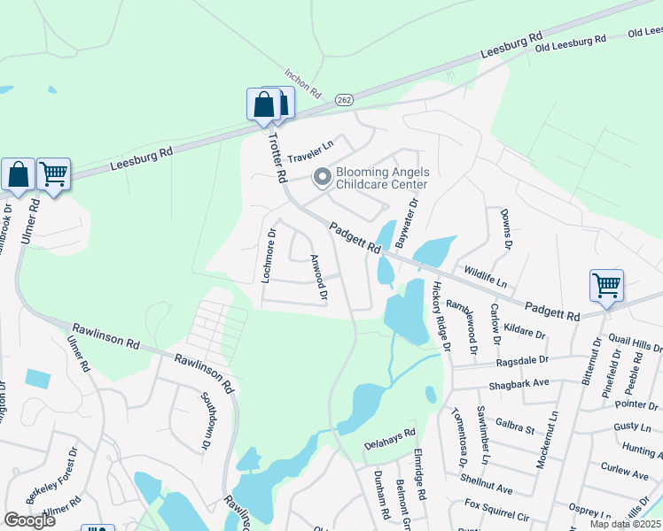 map of restaurants, bars, coffee shops, grocery stores, and more near 3805 Trotter Road in Columbia