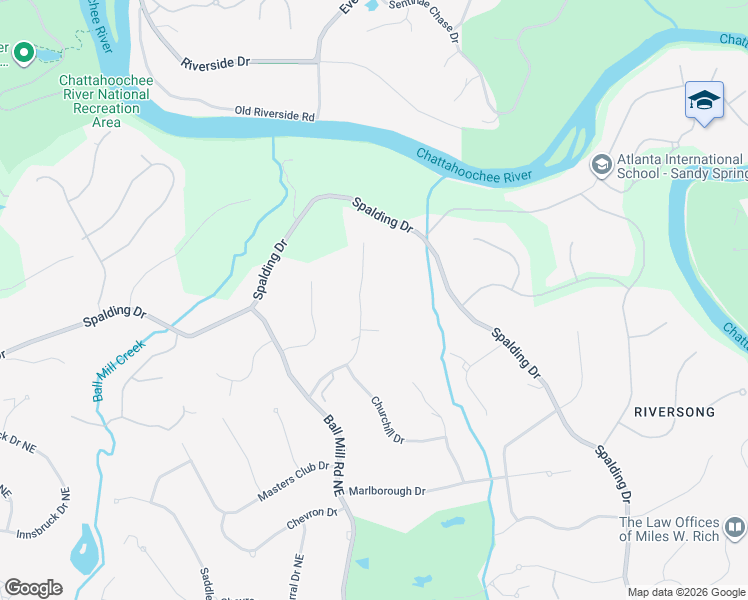 map of restaurants, bars, coffee shops, grocery stores, and more near 295 Skyridge Dr in Atlanta