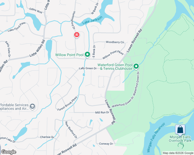 map of restaurants, bars, coffee shops, grocery stores, and more near 5458 Heyward Square Place in Marietta