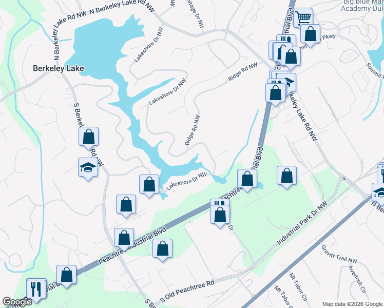 map of restaurants, bars, coffee shops, grocery stores, and more near 458 Lakeshore Drive Northwest in Duluth