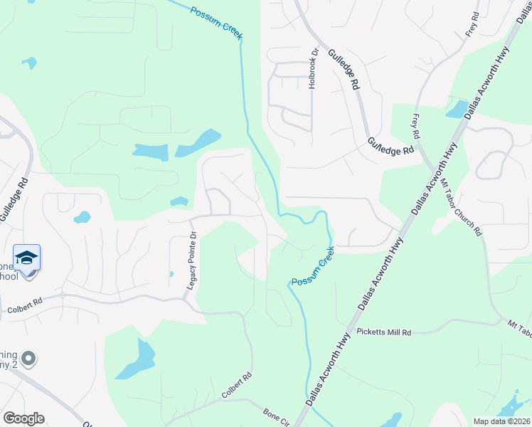 map of restaurants, bars, coffee shops, grocery stores, and more near 11 Possum Creek Way in Dallas