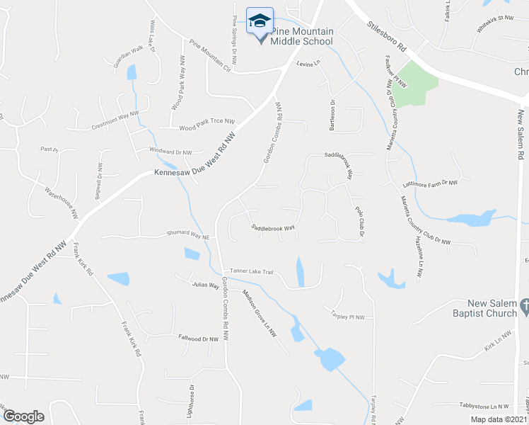 map of restaurants, bars, coffee shops, grocery stores, and more near 2893 Preakness Drive Northwest in Marietta