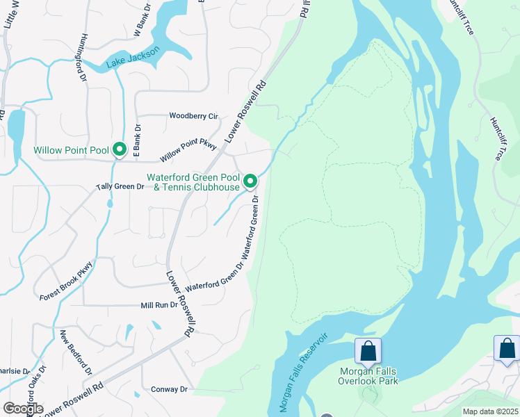 map of restaurants, bars, coffee shops, grocery stores, and more near 1431 Waterford Green Drive in Marietta