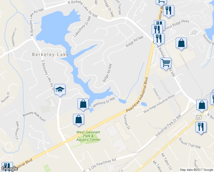 map of restaurants, bars, coffee shops, grocery stores, and more near 458 Lakeshore Drive Northwest in Duluth