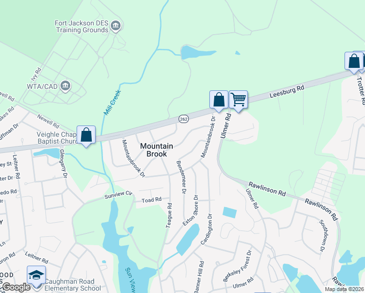 map of restaurants, bars, coffee shops, grocery stores, and more near 2625 Bendemeer Drive in Columbia