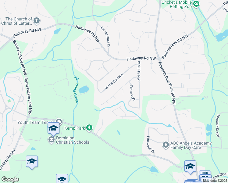 map of restaurants, bars, coffee shops, grocery stores, and more near 1014 Peace Drive in Kennesaw