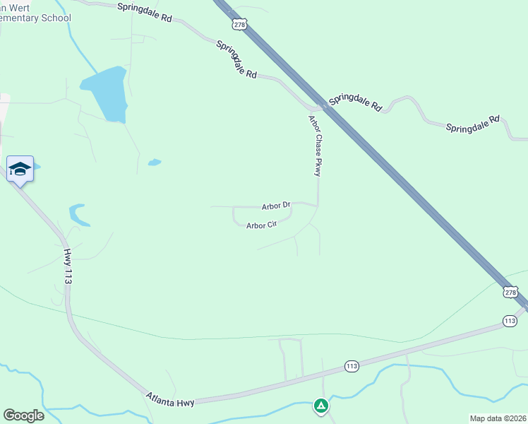 map of restaurants, bars, coffee shops, grocery stores, and more near 215 Arbor Drive in Rockmart