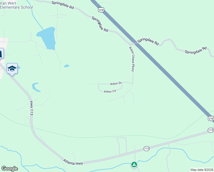 map of restaurants, bars, coffee shops, grocery stores, and more near 219 Arbor Drive in Rockmart