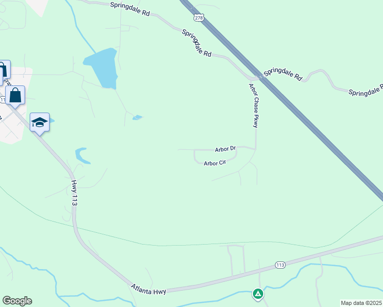 map of restaurants, bars, coffee shops, grocery stores, and more near 231 Arbor Drive in Rockmart