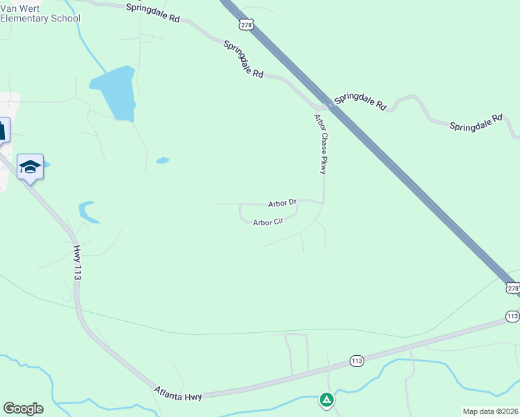 map of restaurants, bars, coffee shops, grocery stores, and more near 219 Arbor Drive in Rockmart