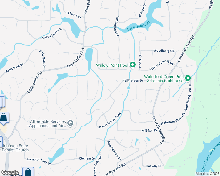 map of restaurants, bars, coffee shops, grocery stores, and more near 5251 Amberbrook Court in Marietta