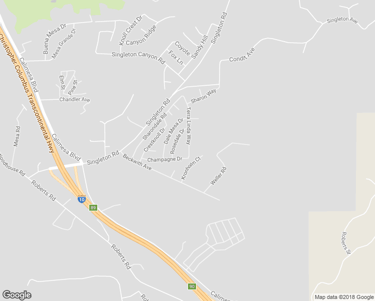map of restaurants, bars, coffee shops, grocery stores, and more near 9677 Terra Linda Way in Calimesa