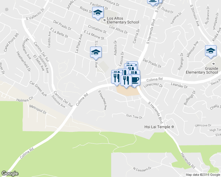 map of restaurants, bars, coffee shops, grocery stores, and more near 3248 White Cloud Drive in Hacienda Heights