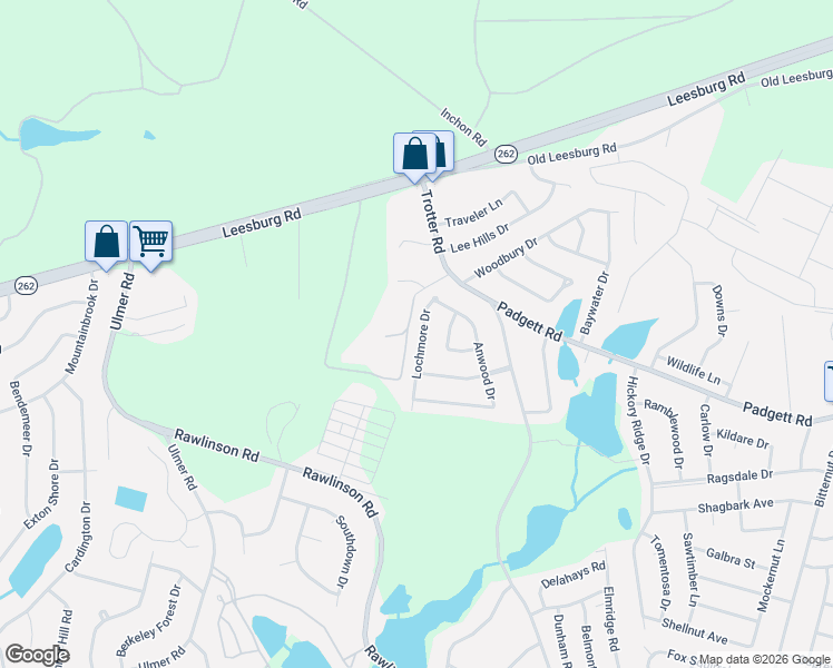 map of restaurants, bars, coffee shops, grocery stores, and more near 3841 Lochmore Drive in Columbia