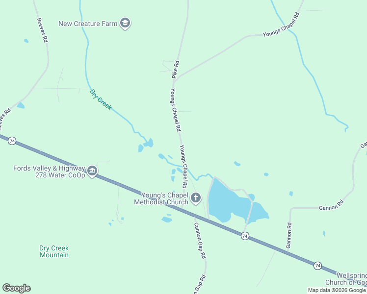map of restaurants, bars, coffee shops, grocery stores, and more near 270 Youngs Chapel Road in Piedmont