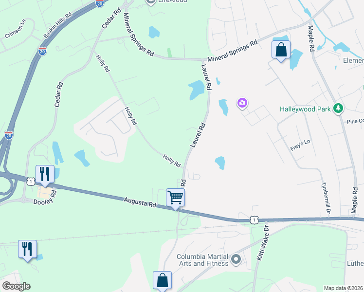 map of restaurants, bars, coffee shops, grocery stores, and more near 230 Laurel Road in Lexington