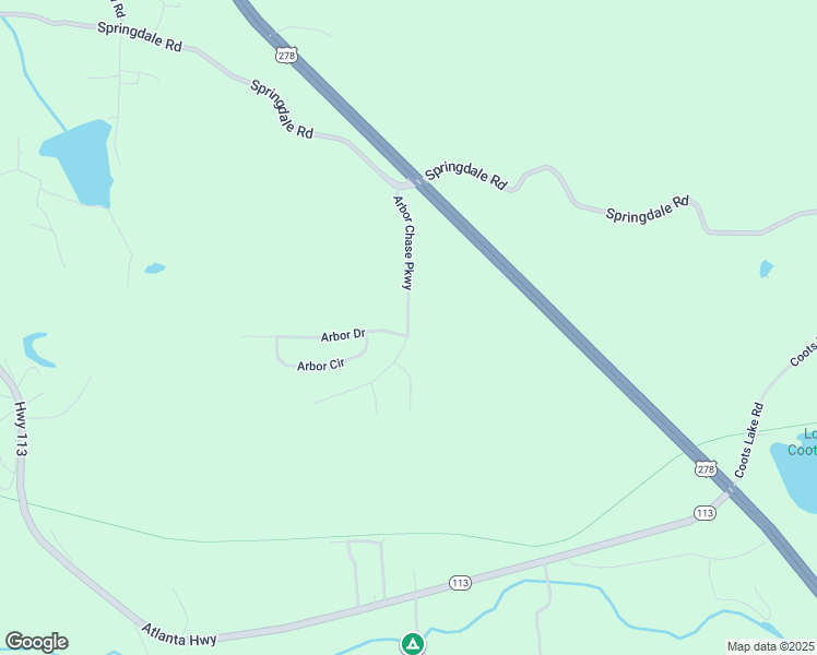 map of restaurants, bars, coffee shops, grocery stores, and more near Arbor Chase Parkway in Rockmart