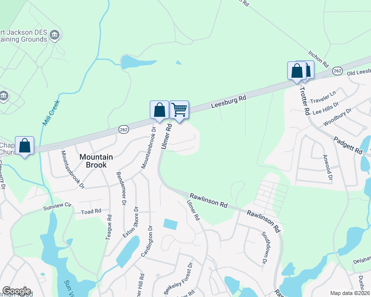 map of restaurants, bars, coffee shops, grocery stores, and more near 4020 Ulmer Road in Columbia
