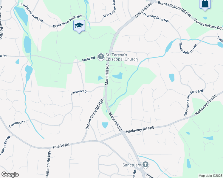 map of restaurants, bars, coffee shops, grocery stores, and more near 1110 Ford's Crossing Drive North West in Acworth