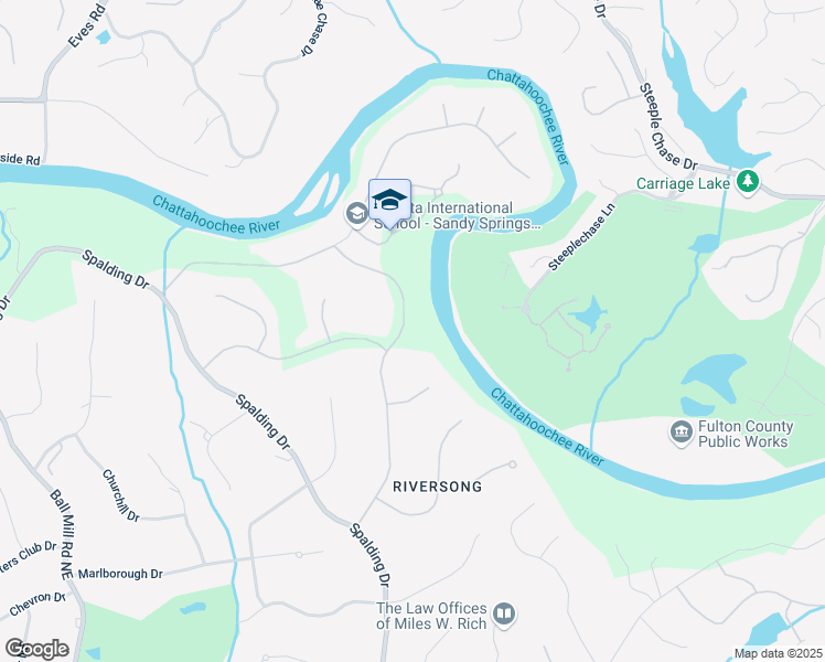 map of restaurants, bars, coffee shops, grocery stores, and more near 8185 Habersham Waters Road in Atlanta
