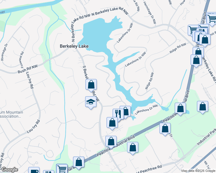 map of restaurants, bars, coffee shops, grocery stores, and more near 139 Lakeshore Drive Northwest in Duluth