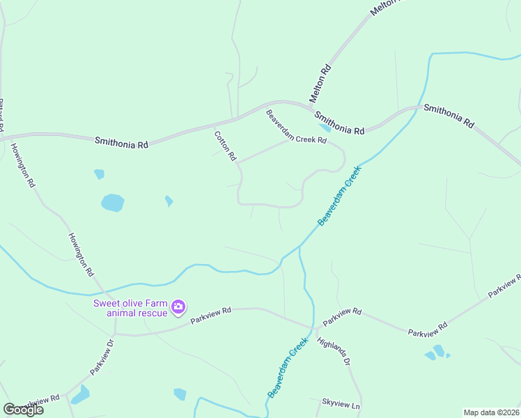 map of restaurants, bars, coffee shops, grocery stores, and more near 157 Beaverdam Creek Road in Winterville