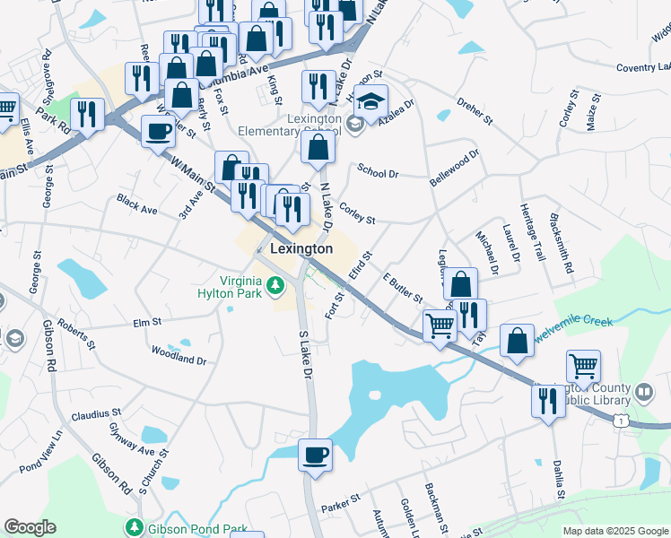 map of restaurants, bars, coffee shops, grocery stores, and more near 218 East Main Street in Lexington