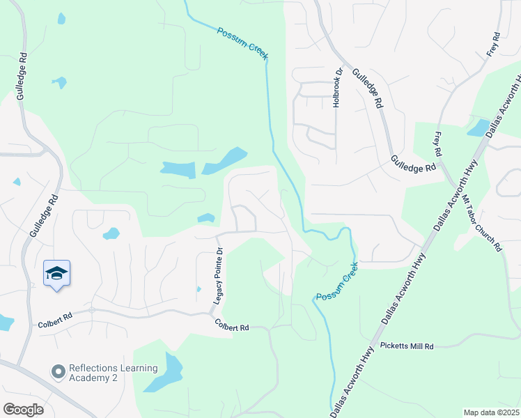 map of restaurants, bars, coffee shops, grocery stores, and more near 126 Possum Creek Lane in Dallas