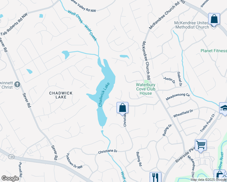 map of restaurants, bars, coffee shops, grocery stores, and more near 1524 High Cotton Court in Lawrenceville