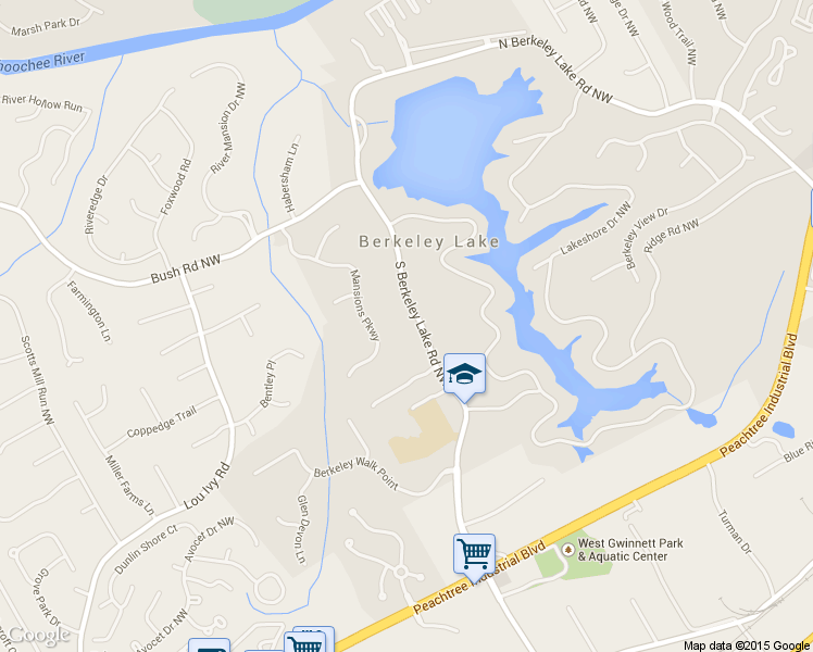 map of restaurants, bars, coffee shops, grocery stores, and more near 4214 South Berkeley Lake Road Northwest in Duluth