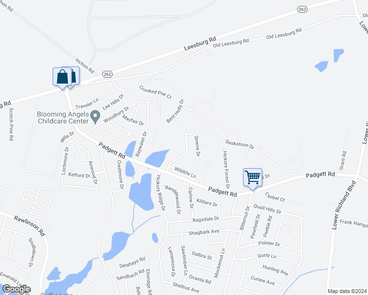 map of restaurants, bars, coffee shops, grocery stores, and more near 123 Honey Tree Road in Columbia