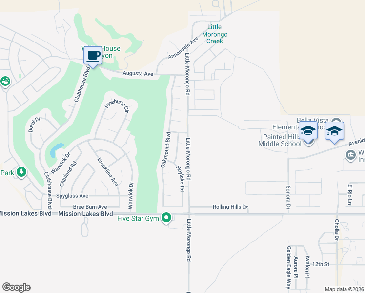 map of restaurants, bars, coffee shops, grocery stores, and more near 64969 Cotton Court in Desert Hot Springs