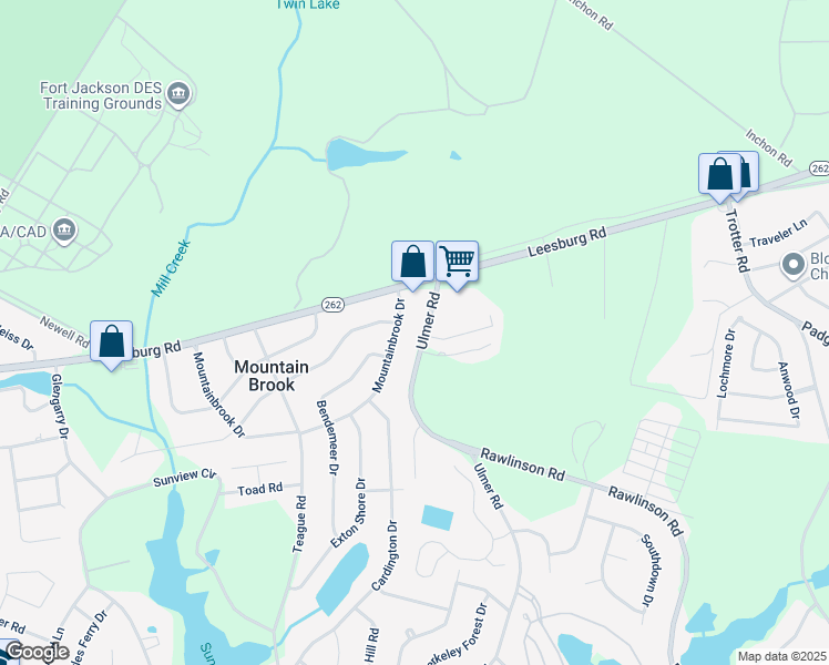 map of restaurants, bars, coffee shops, grocery stores, and more near 4019 Ulmer Road in Columbia