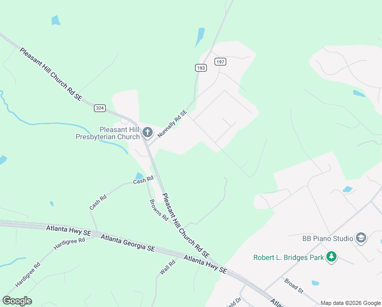 map of restaurants, bars, coffee shops, grocery stores, and more near 278 Nunnally Road Southeast in Winder