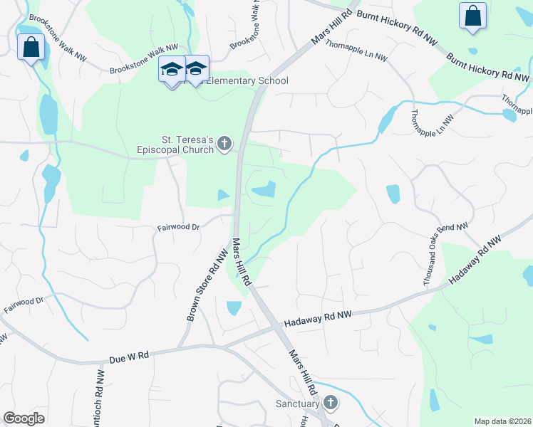 map of restaurants, bars, coffee shops, grocery stores, and more near 5550 Ford's Crossing Court North West in Acworth