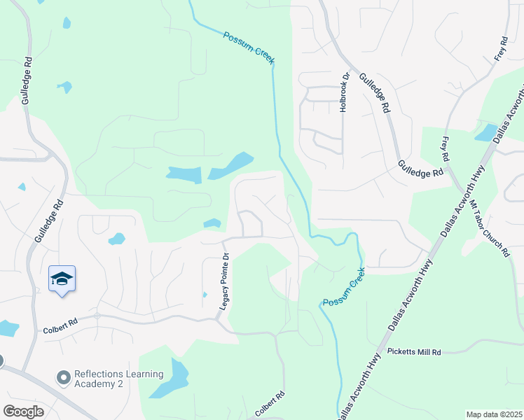 map of restaurants, bars, coffee shops, grocery stores, and more near 151 Possum Creek Lane in Dallas
