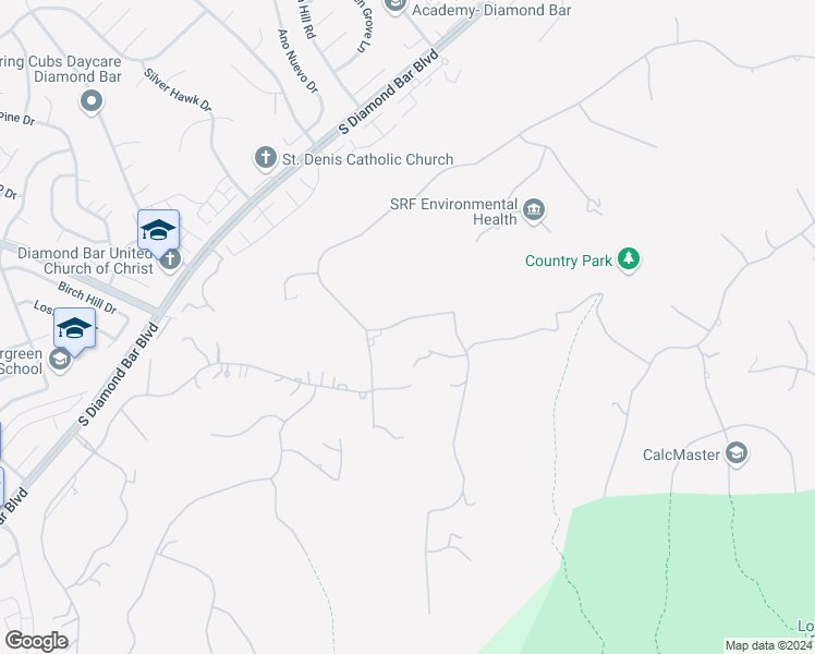 map of restaurants, bars, coffee shops, grocery stores, and more near 22532 Lazy Meadow Drive in Diamond Bar