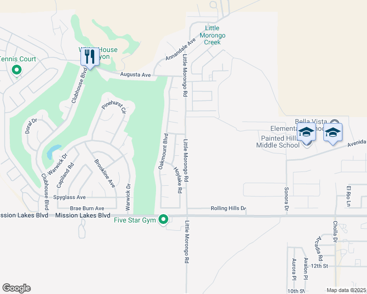map of restaurants, bars, coffee shops, grocery stores, and more near 64981 Cotton Court in Desert Hot Springs