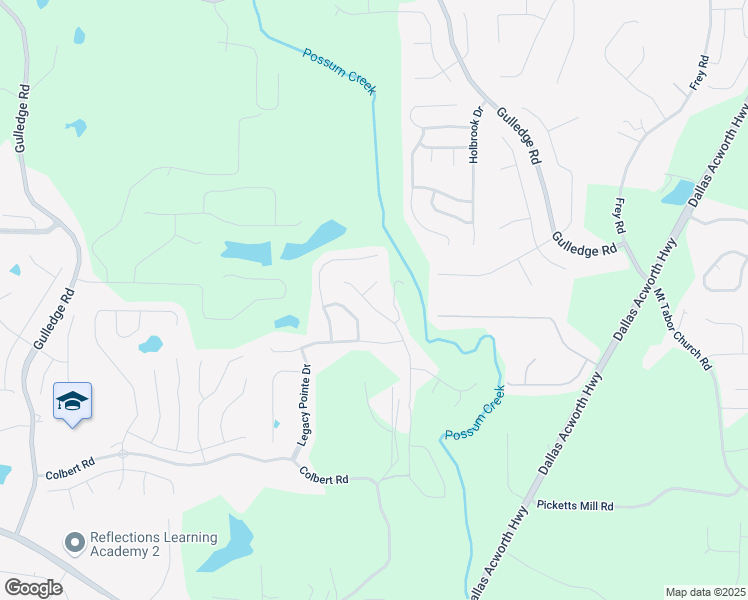 map of restaurants, bars, coffee shops, grocery stores, and more near 126 Possum Creek Lane in Dallas
