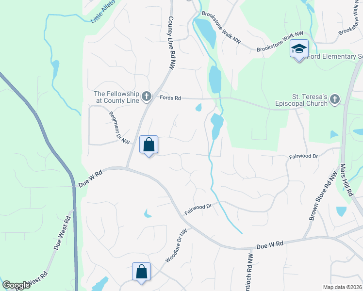 map of restaurants, bars, coffee shops, grocery stores, and more near 6245 Eagles Crest Drive in Acworth