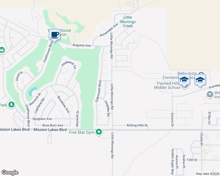 map of restaurants, bars, coffee shops, grocery stores, and more near 64981 Cotton Court in Desert Hot Springs